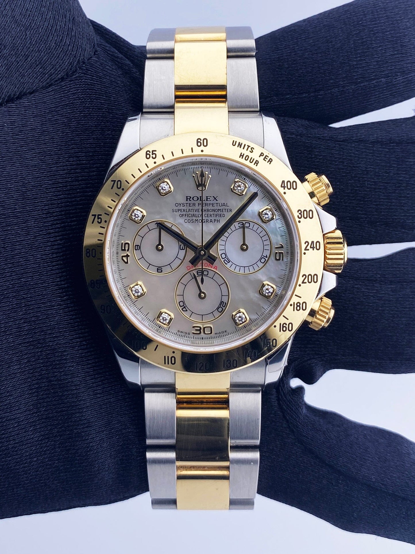Rolex Daytona 116523 MOP Diamond Dial Mens Watch Box Papers - Virtual