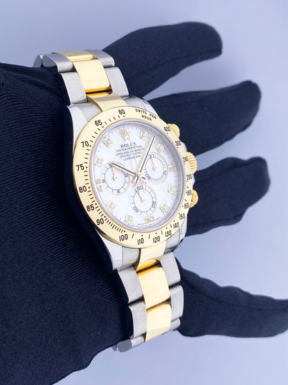 Rolex Daytona 116523 MOP Diamond Dial Mens Watch Box Papers - Virtual