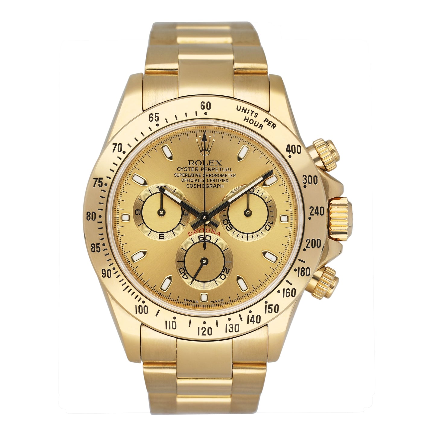 Rolex Daytona 116528 Champagne Dial Mens Watch Box Papers