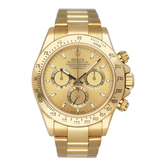 Rolex Daytona 116528 Champagne Dial Mens Watch Box Papers