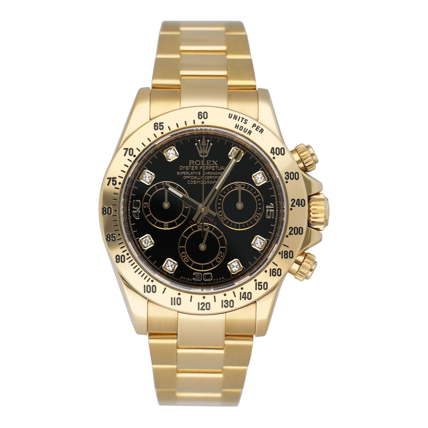 Rolex Daytona 116528 Diamond Black Dial Mens Watch