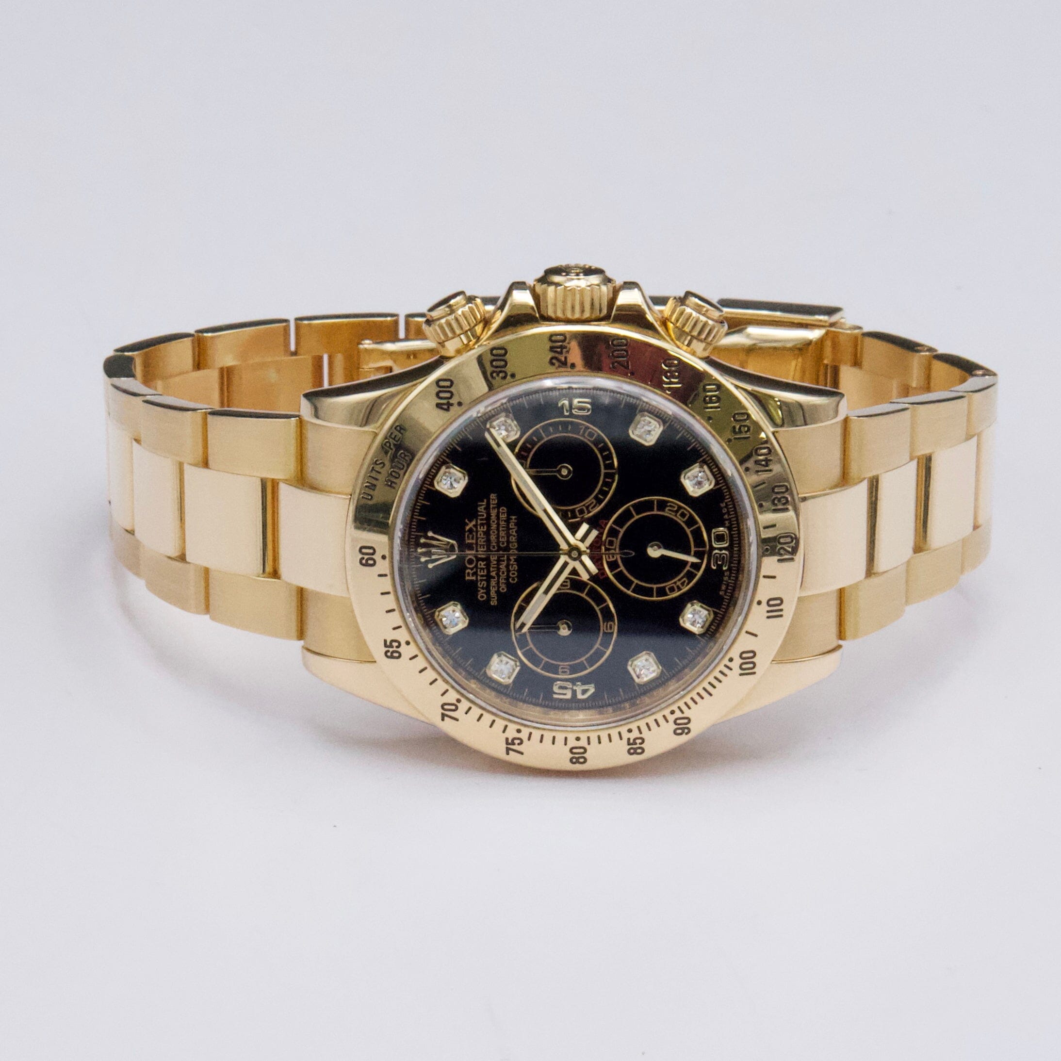 Rolex Daytona 116528 Diamond Black Dial Mens Watch | Phigora