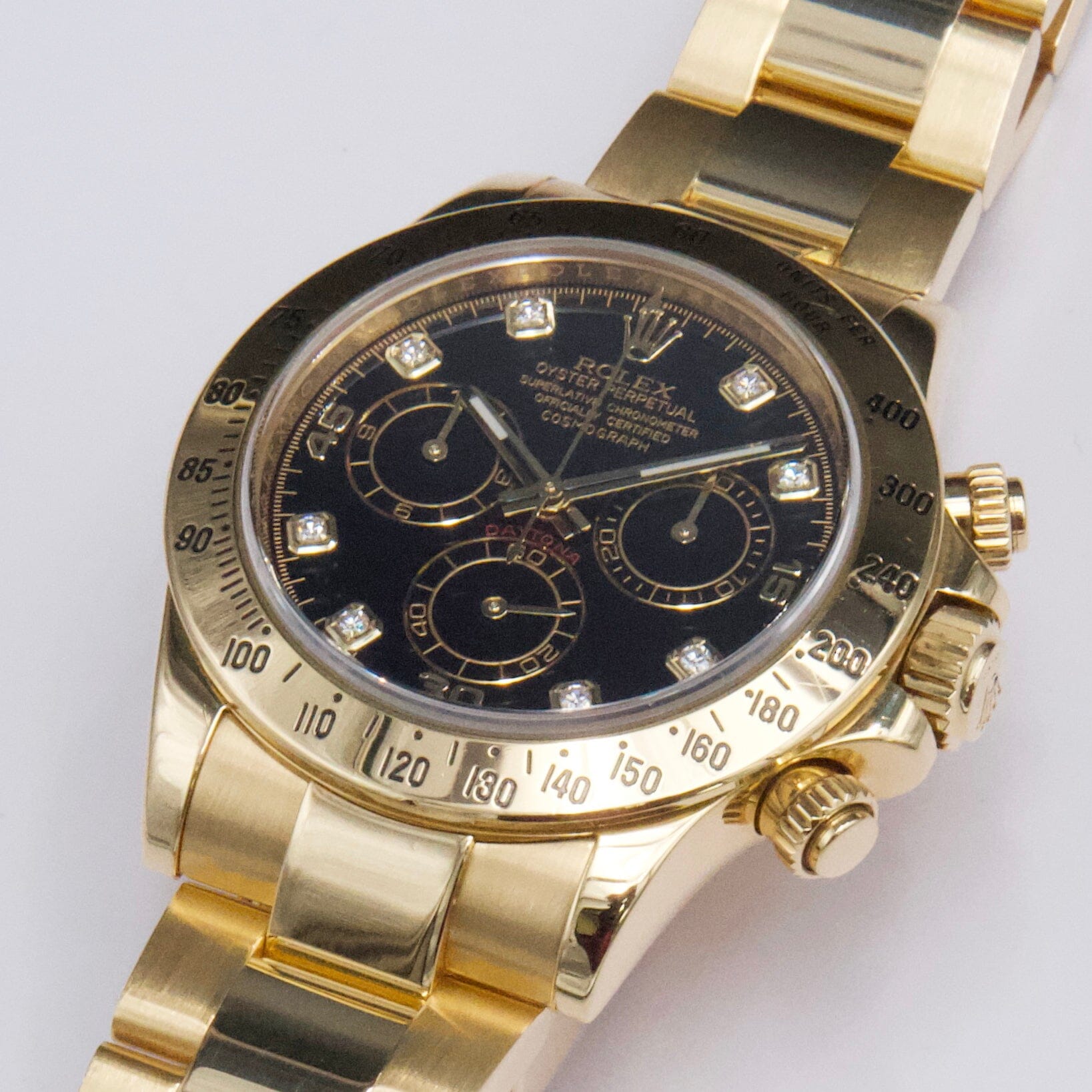 Rolex Daytona 116528 Diamond Black Dial Mens Watch | Phigora