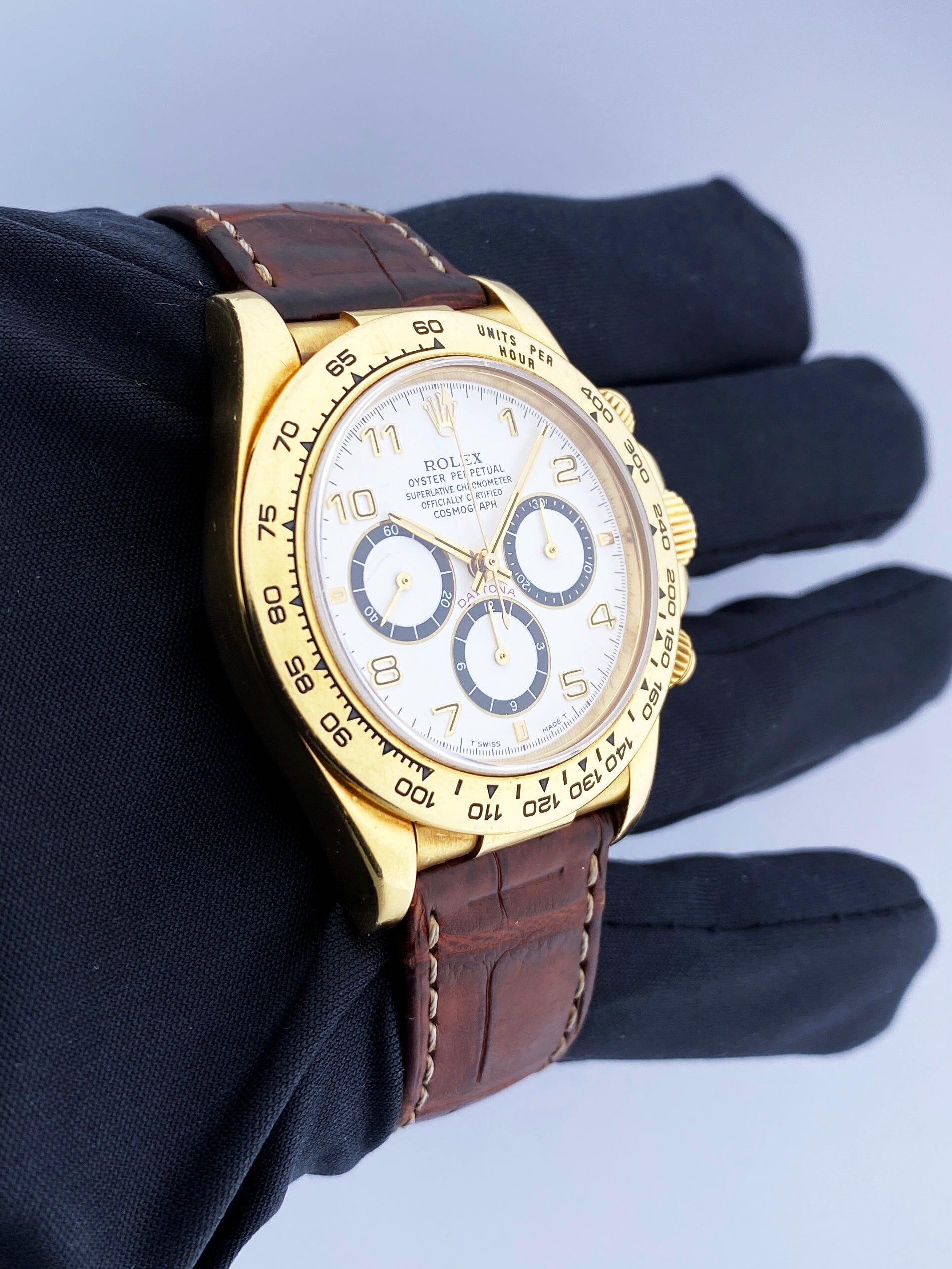 Rolex Daytona 16518 18K Yellow Gold White Dial Mens Watch - Virtual