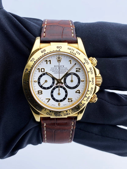 Rolex Daytona 16518 18K Yellow Gold White Dial Mens Watch - Virtual