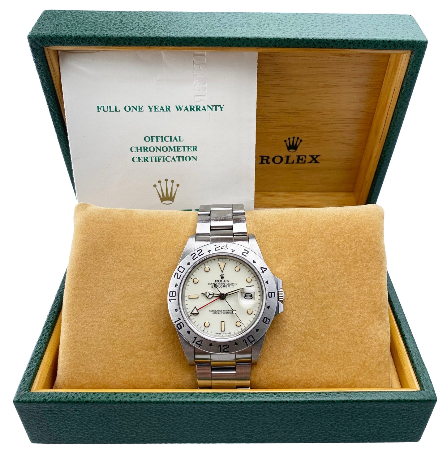 Rolex Explorer II 16550 Cream Dial Vintage Mens Watch Box Papers - Watches