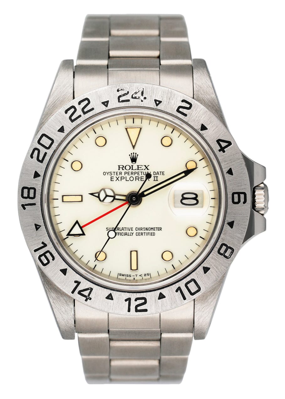 Rolex Explorer II 16550 Cream Dial Vintage Mens Watch Box Papers - Watches