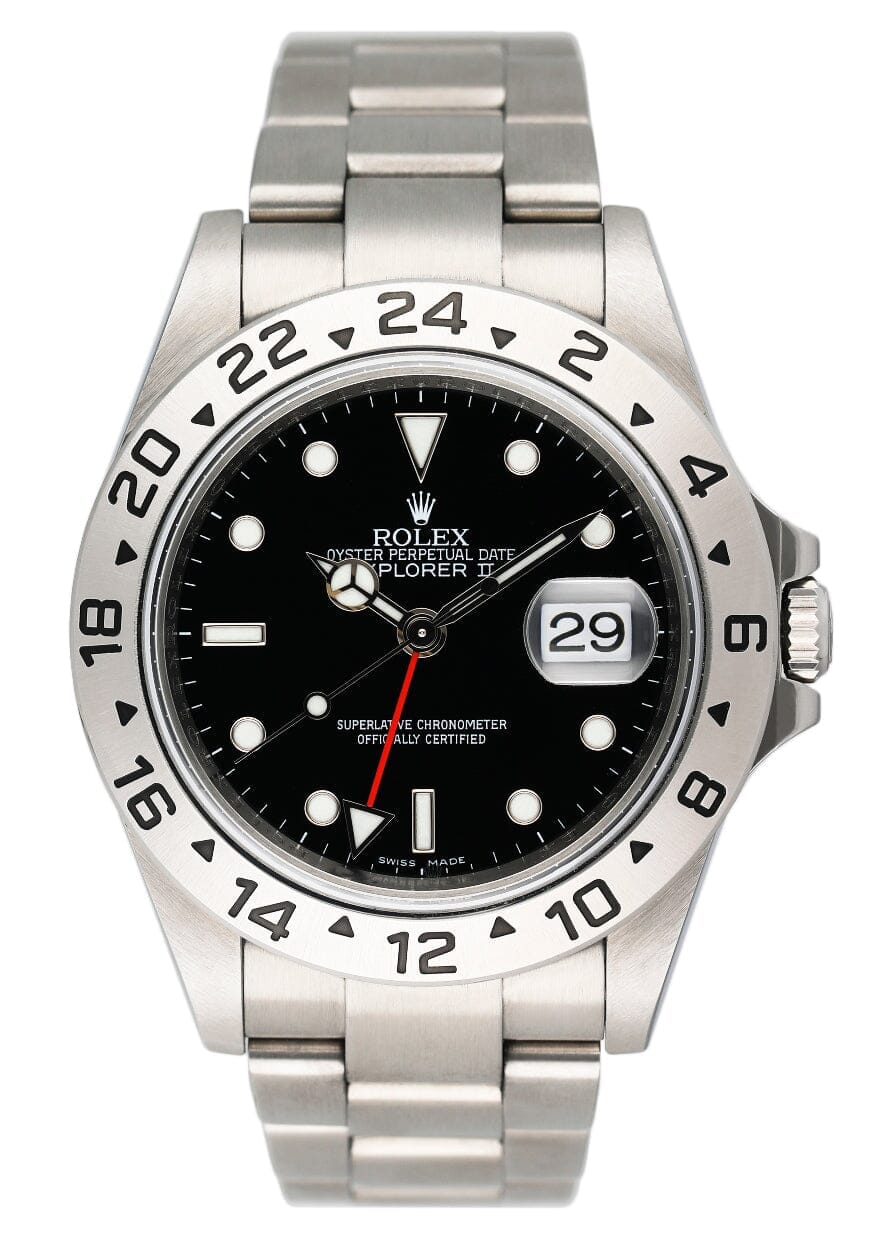 Rolex Explorer II 16570 Black Dial Engraved Mens Watch - Virtual