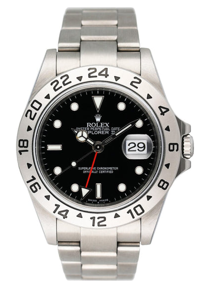Rolex Explorer II 16570 Black Dial Engraved Mens Watch - Virtual