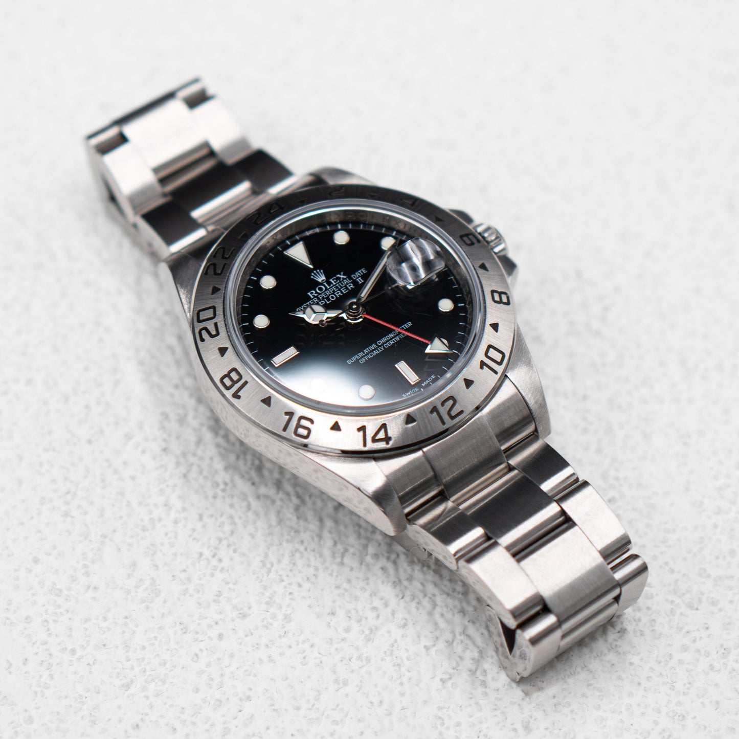Rolex Explorer II 16570 Black Dial Engraved Mens Watch - Virtual