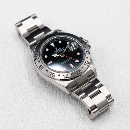 Rolex Explorer II 16570 Black Dial Engraved Mens Watch - Virtual