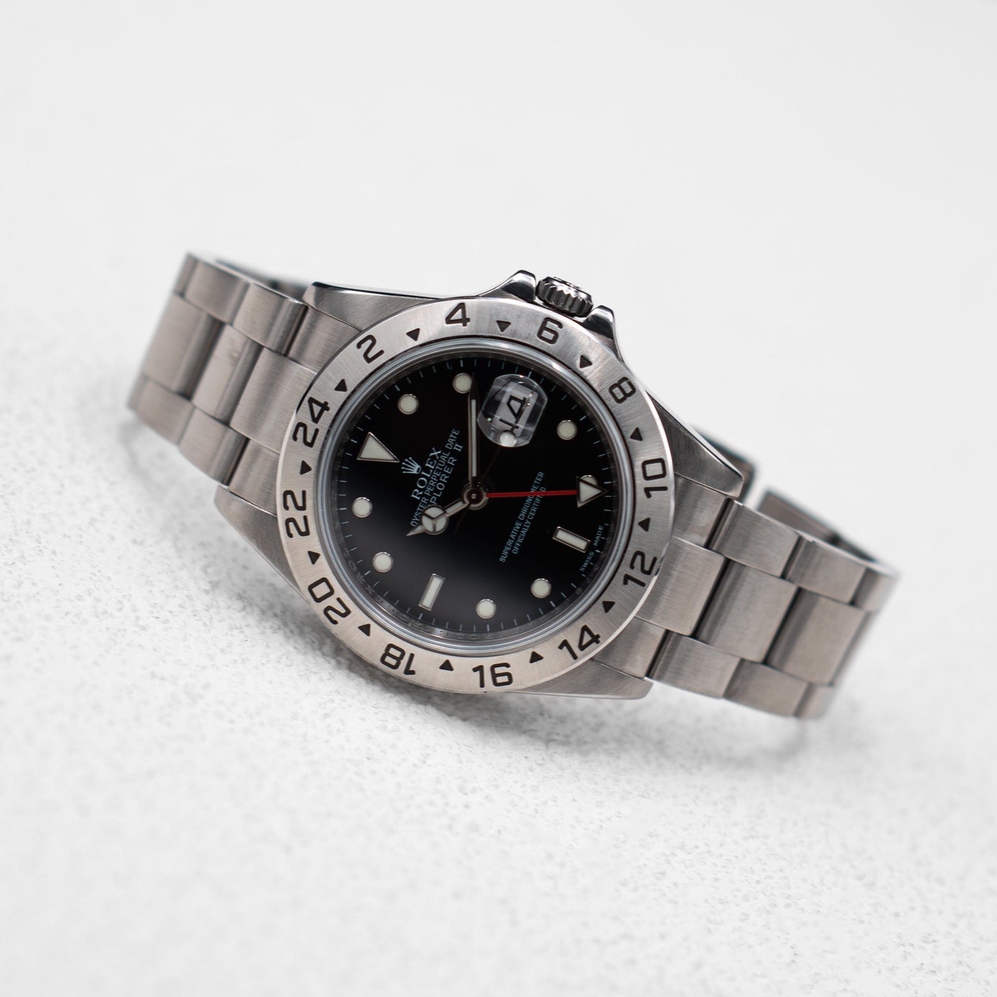 Rolex Explorer II 16570 Black Dial Engraved Mens Watch - Virtual