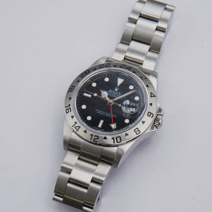 Rolex Explorer II 16570 Black Dial Engraved Mens Watch Box Papers - Watches