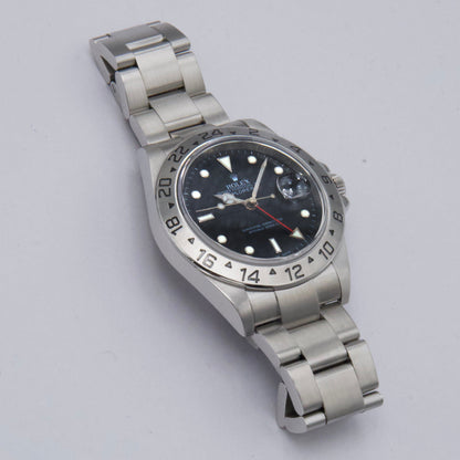 Rolex Explorer II 16570 Black Dial Engraved Mens Watch Box Papers - Watches