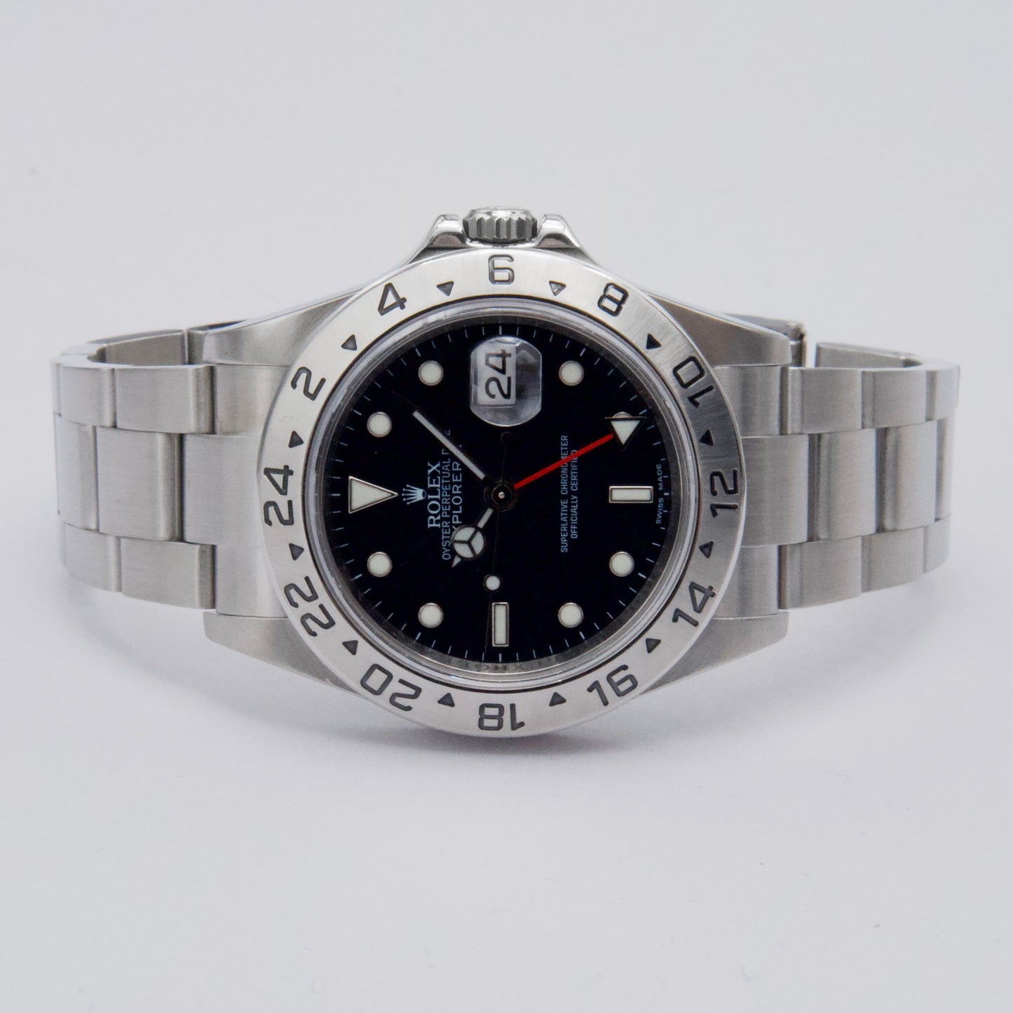 Rolex Explorer II 16570 Black Dial Engraved Mens Watch Box Papers - Watches