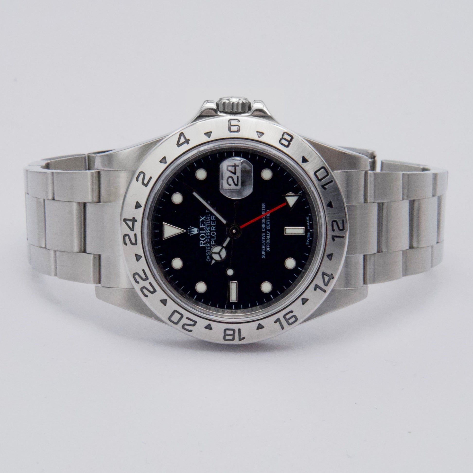 Rolex Explorer II 16570 Black Dial Engraved Mens Watch Box Papers - Watches