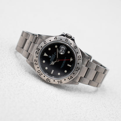 Rolex Explorer II 16570 Black Dial Engraved Mens Watch - Virtual