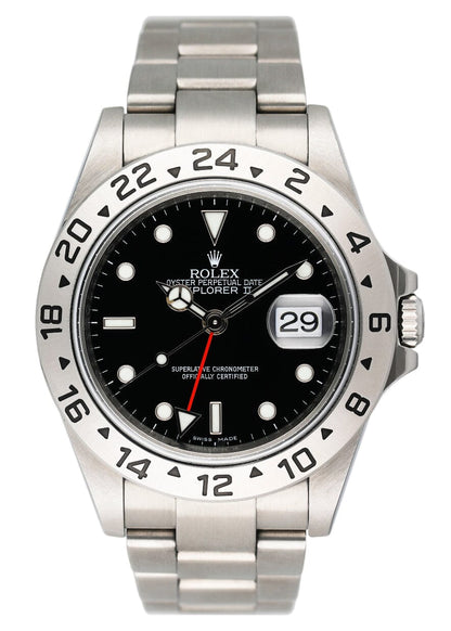 Rolex Explorer II 16570 Black Dial Engraved Mens Watch - Virtual