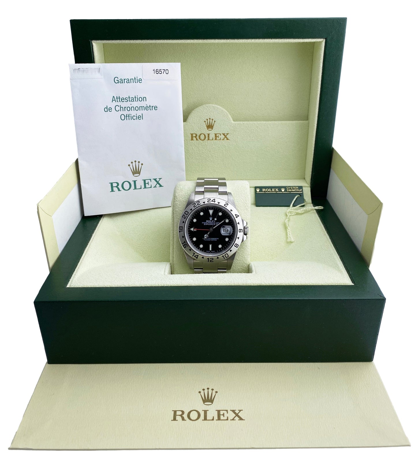 Rolex Explorer II 16570 Black Dial Mens Watch Box & Papers - Wristwatch