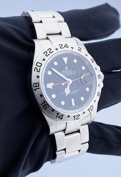 Rolex Explorer II 16570 Black Dial Mens Watch Box & Papers - Wristwatch