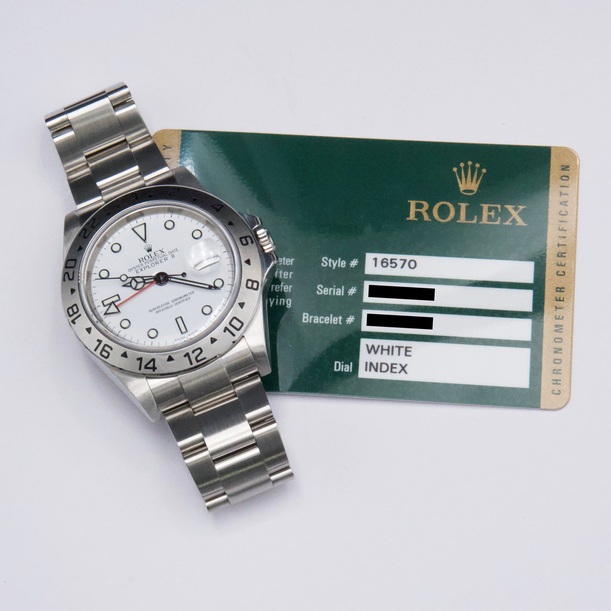 Rolex Explorer II 16570 White Dial Mens Watch Box Papers – Phigora