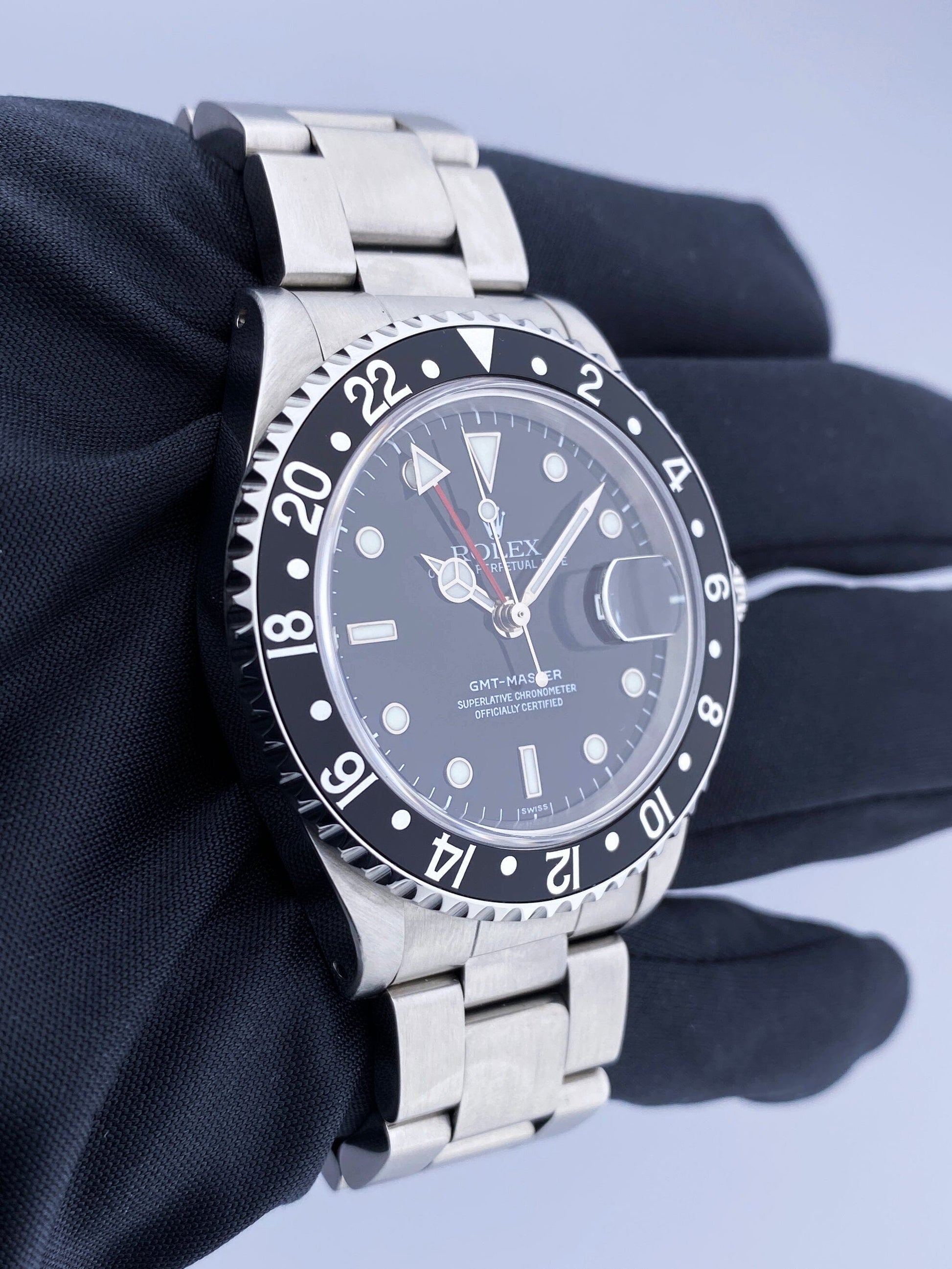 Rolex GMT-Master 16700 Black Dial Stainless Steel Mens Watch - Wristwatch