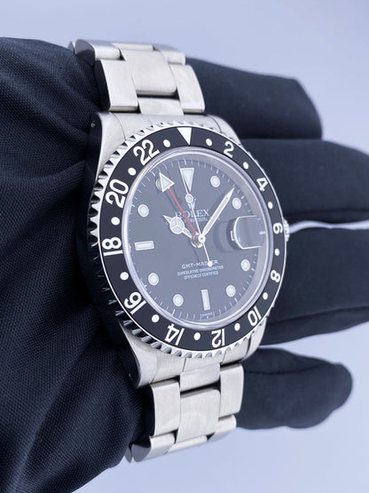 Rolex GMT-Master 16700 Black Dial Stainless Steel Mens Watch - Wristwatch