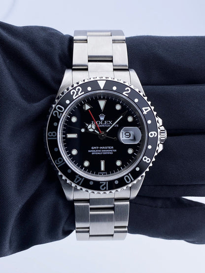 Rolex GMT-Master 16700 Black Dial Stainless Steel Mens Watch - Wristwatch