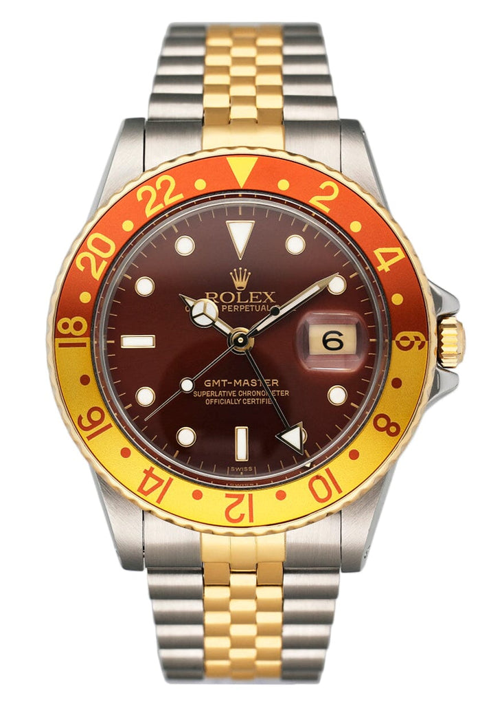 Rolex GMT-Master 16753 Root Beer Soleil Brown Tropical Dial in Steel and Gold