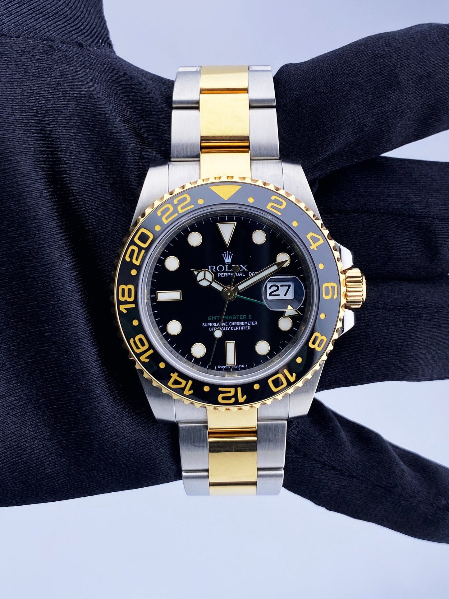 Rolex GMT Master II 116713LN Two Tone Mens Watch Box Papers - Virtual