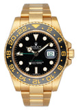 Rolex GMT-Master II 116718LN Black Dial Yellow Gold Mens Watch Box Papers - Watches