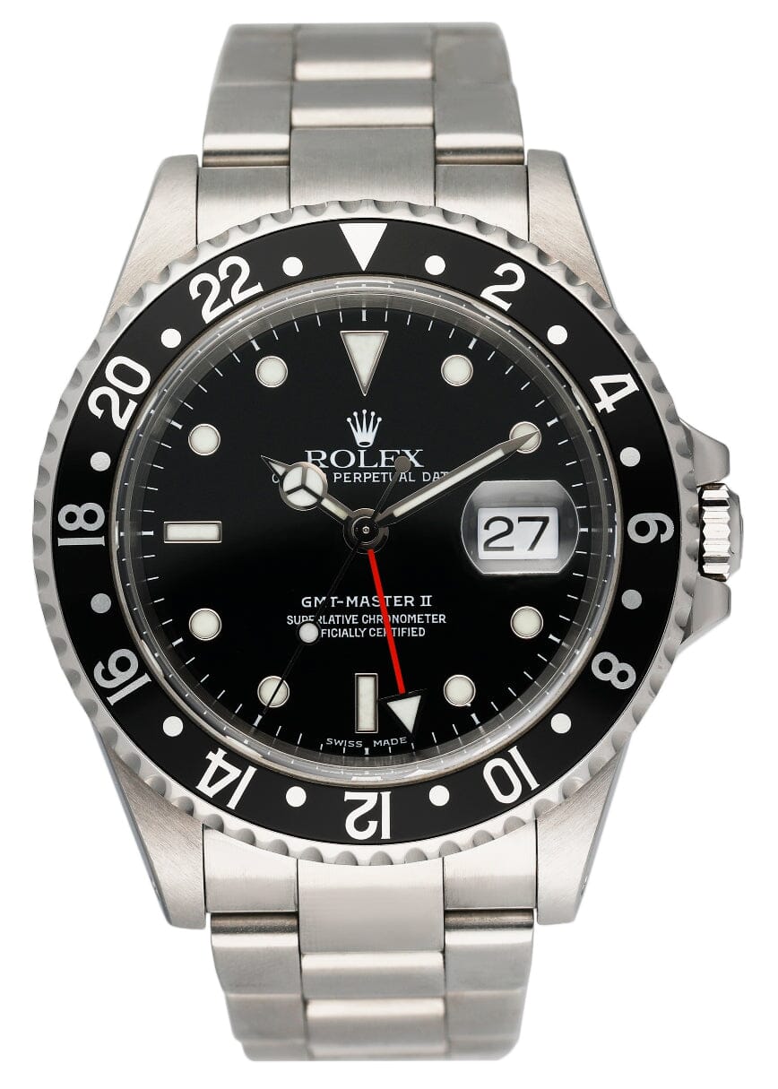 Rolex GMT Master II 16710 Stainless Steel Mens Watch Box Papers - Virtual