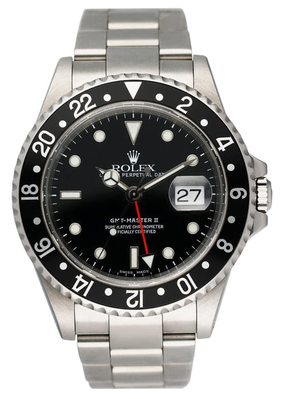 Rolex GMT Master II 16710 Stainless Steel Mens Watch Box Papers - Virtual