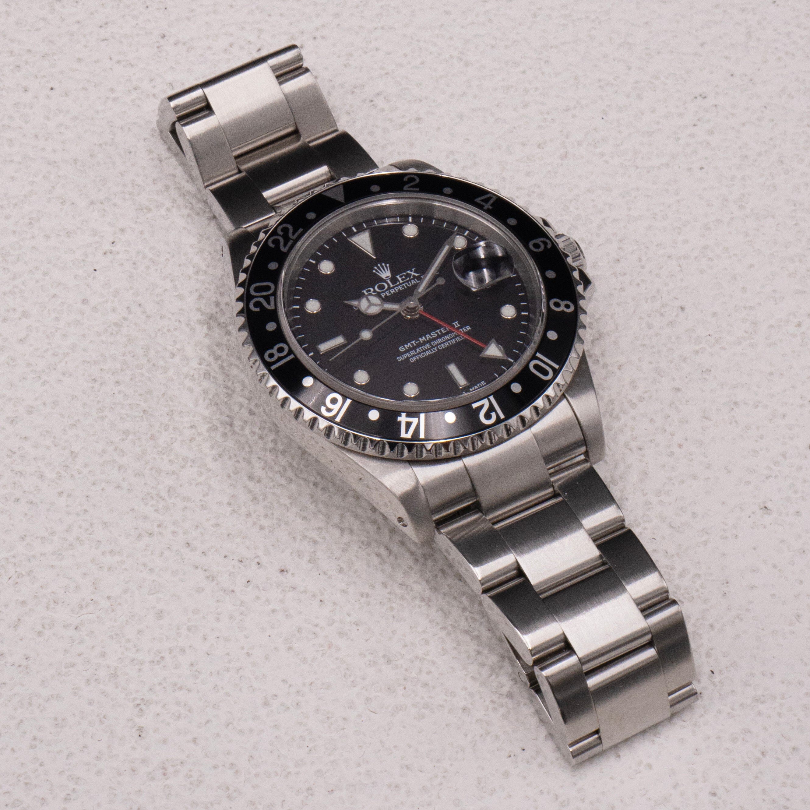 Rolex GMT Master II 16710 Stainless Steel Mens Watch Box Papers
