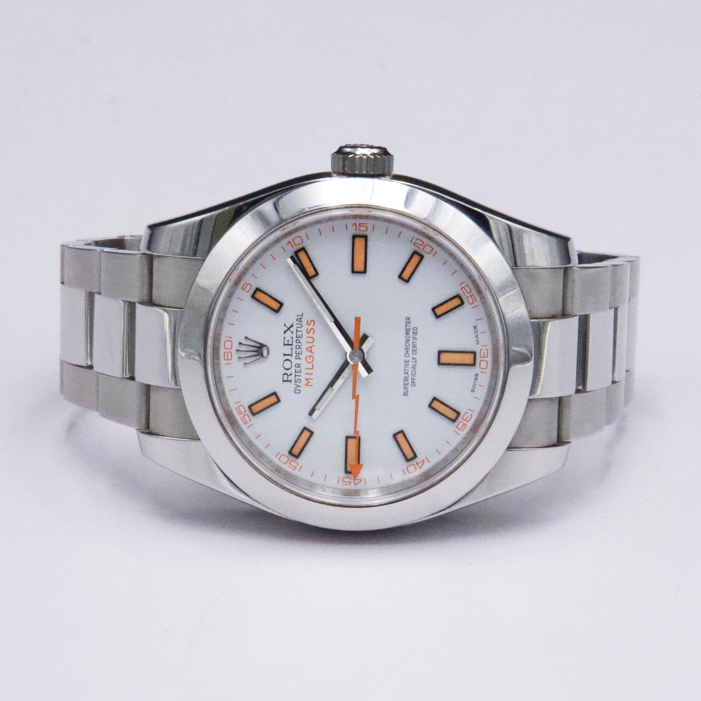 Rolex Milgauss 116400 White Dial Mens Watch Box Papers - Virtual
