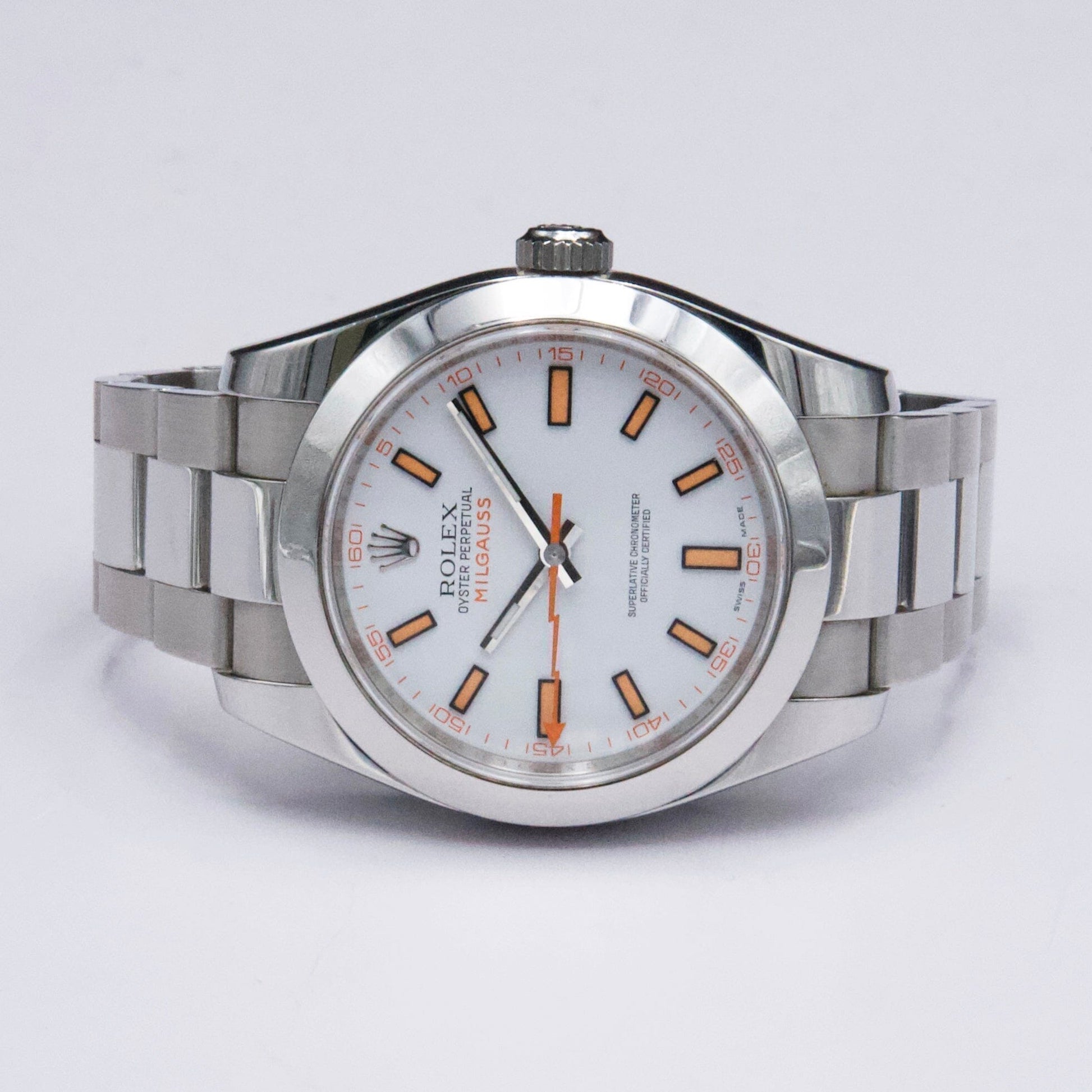 Rolex Milgauss 116400 White Dial Mens Watch Box Papers - Virtual
