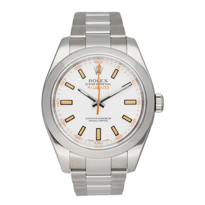 Rolex Milgauss 116400 White Dial Mens Watch Box Papers