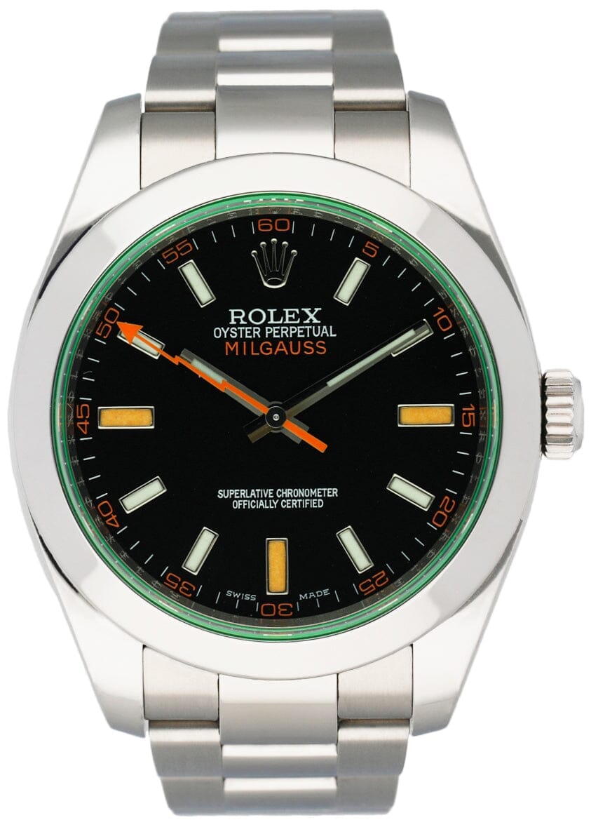 Rolex Milgauss 116400GV Black Dial Mens Watch Box Papers - Virtual