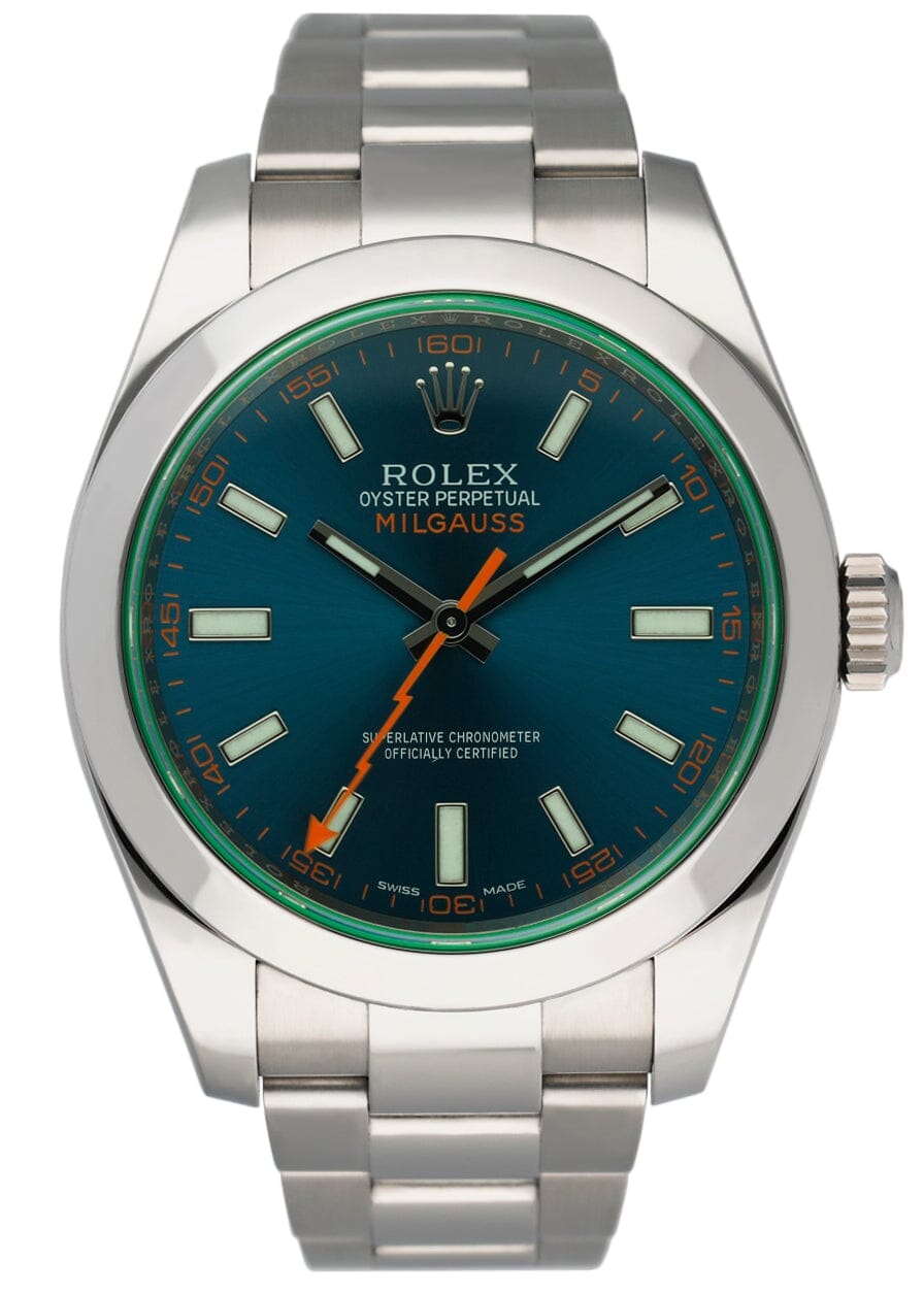 Rolex Milgauss 116400GV Blue Dial Mens Watch - Wristwatch