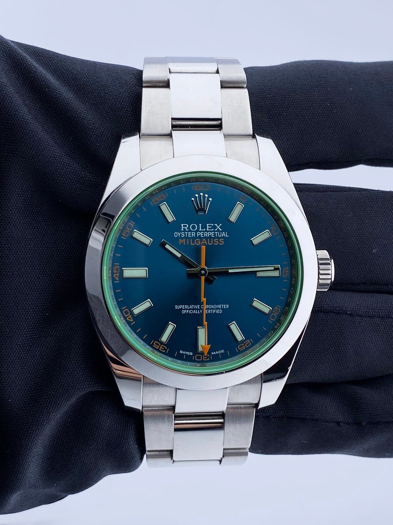 Rolex Milgauss 116400GV Blue Dial Mens Watch - Wristwatch