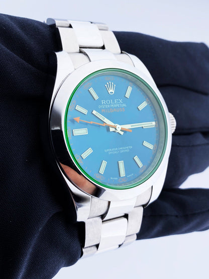 Rolex Milgauss 116400GV Blue Dial Mens Watch - Wristwatch