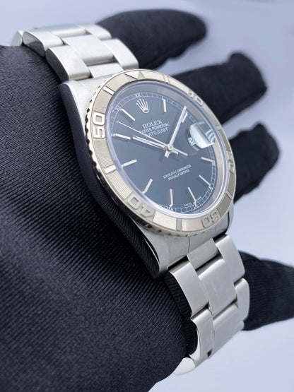 Rolex Oyster Datejust Turn-O-Graph 16264 Black Dial Mens Watch