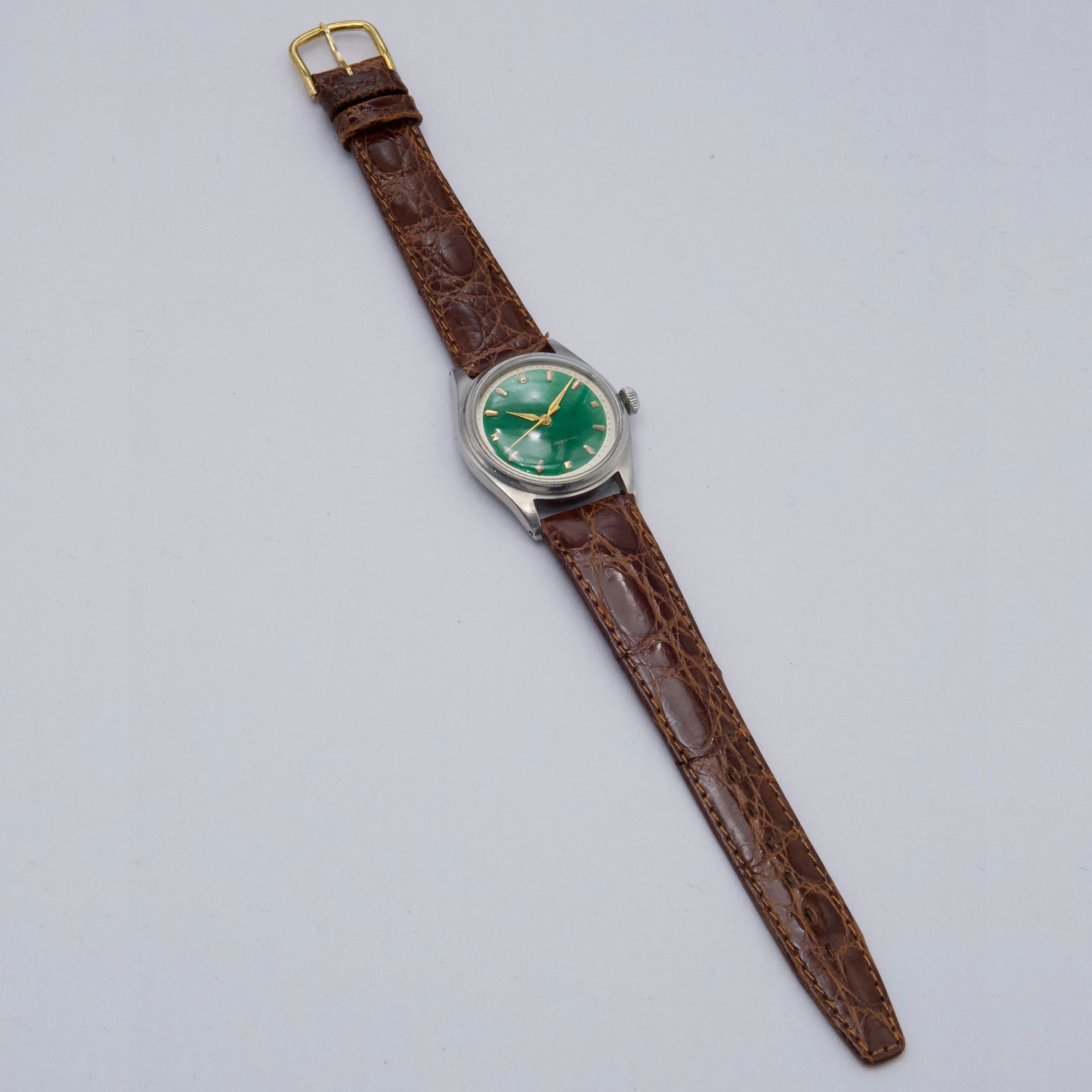 Rolex Oyster Green Dial Mens Watch | Phigora