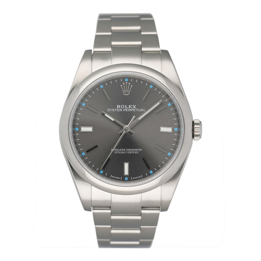 Rolex Oyster Perpetual 114300 Grey Dial Mens Watch Box Papers
