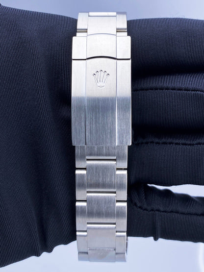 Rolex Oyster Perpetual 116000 Grape Dial Steel Mens Watch Box Papers - Virtual