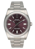 Rolex Oyster Perpetual 116000 Grape Dial Steel Mens Watch Box Papers - Virtual