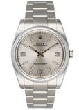 Rolex Oyster Perpetual 116000 Silver Dial Steel Mens Watch Box Papers - Wristwatch