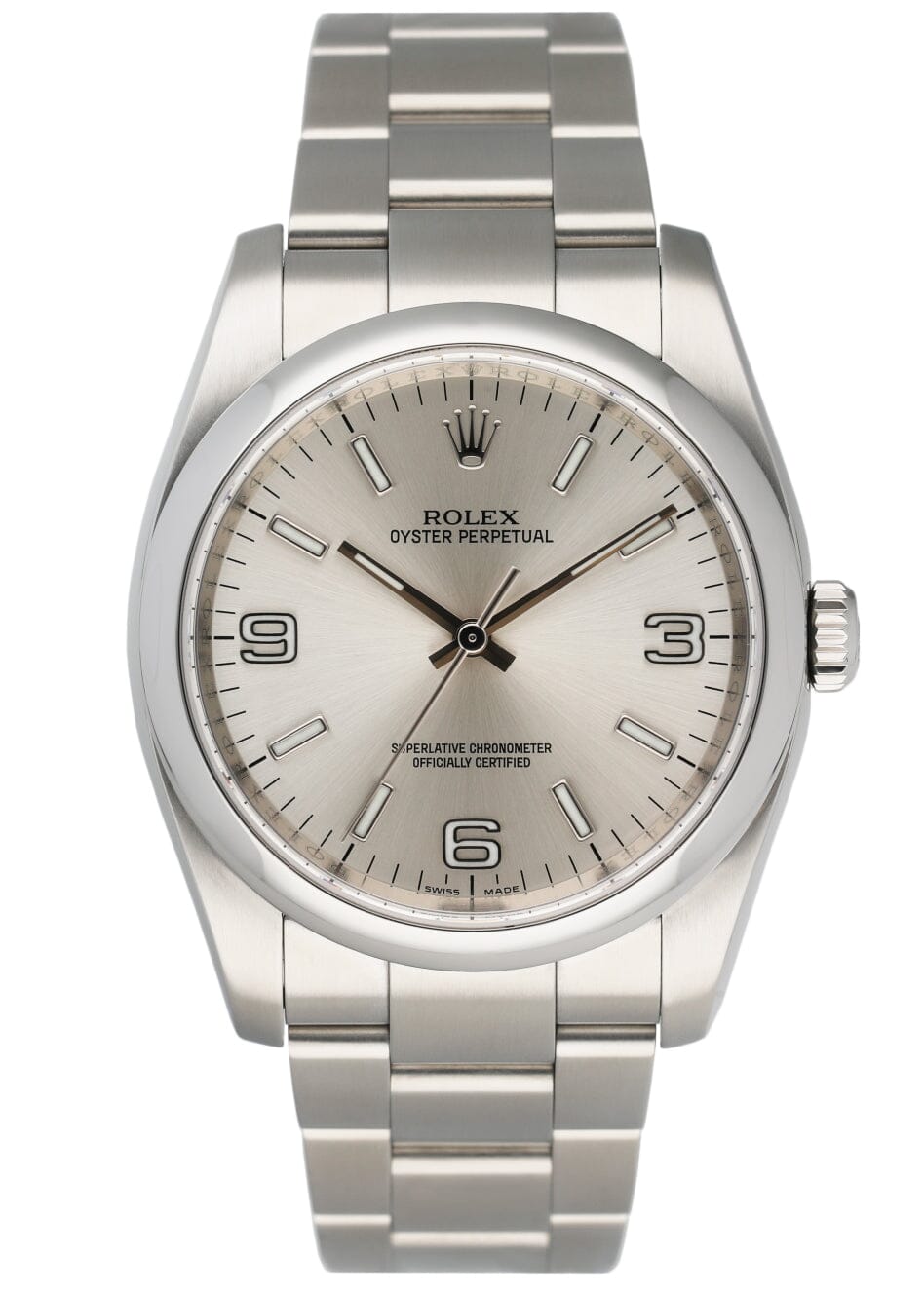 Rolex Oyster Perpetual 116000 Silver Dial Steel Mens Watch Box Papers - Wristwatch