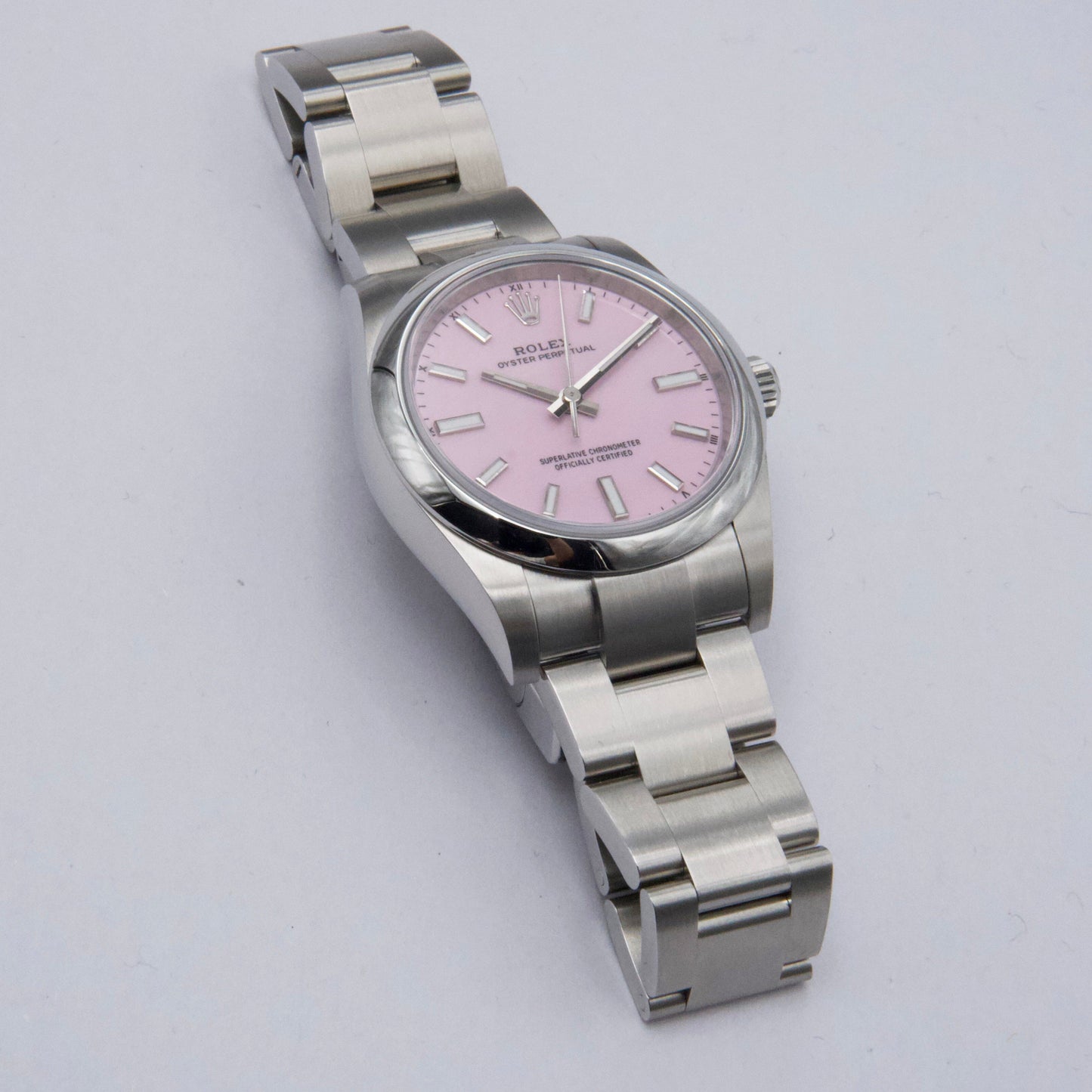 Rolex Oyster Perpetual 124200 Midsize Candy Pink Dial Ladies Watch Box Papers - Watches