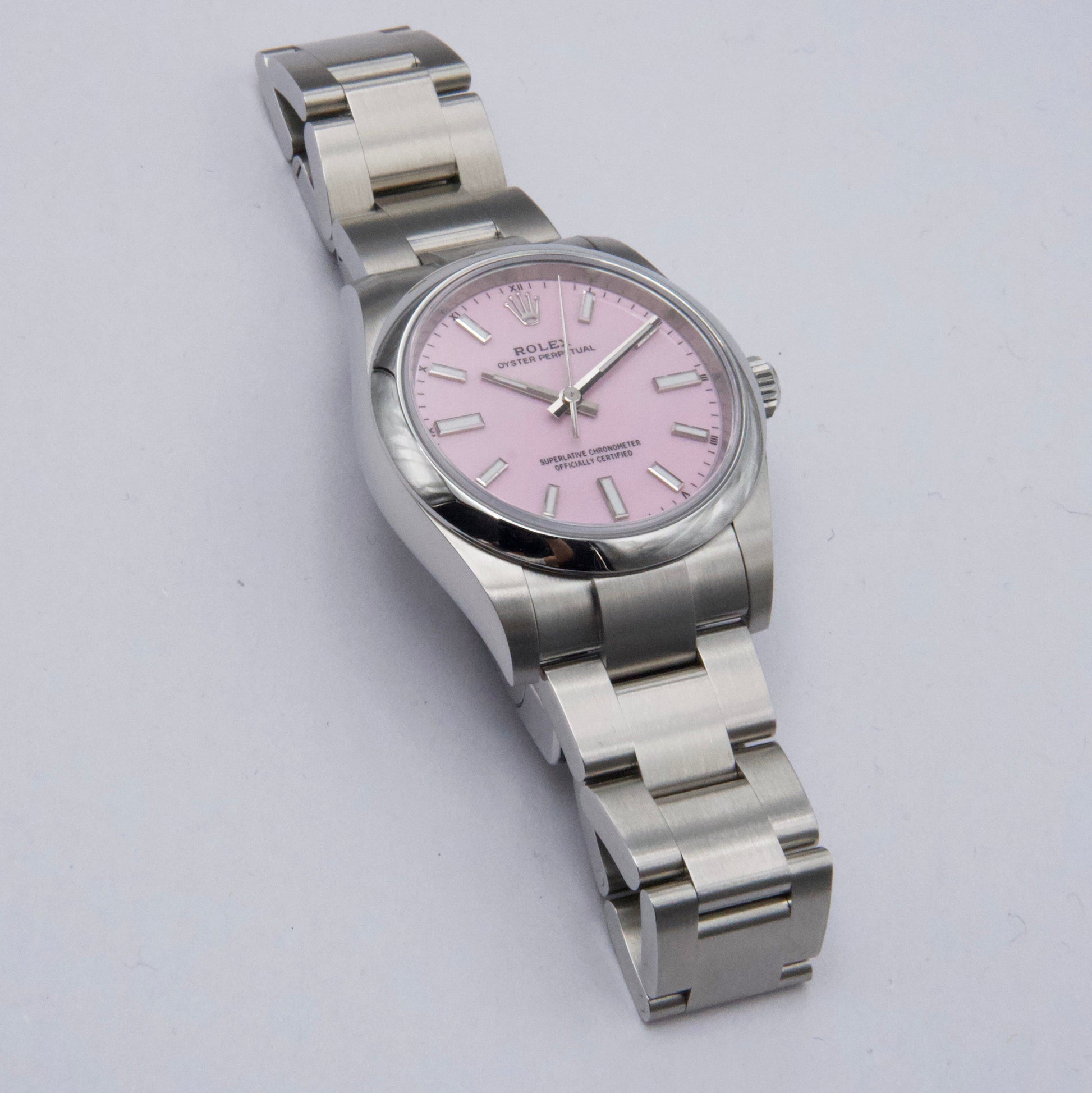 Rolex Oyster Perpetual 124200 Midsize Candy Pink Dial Ladies Watch Box Papers - Watches